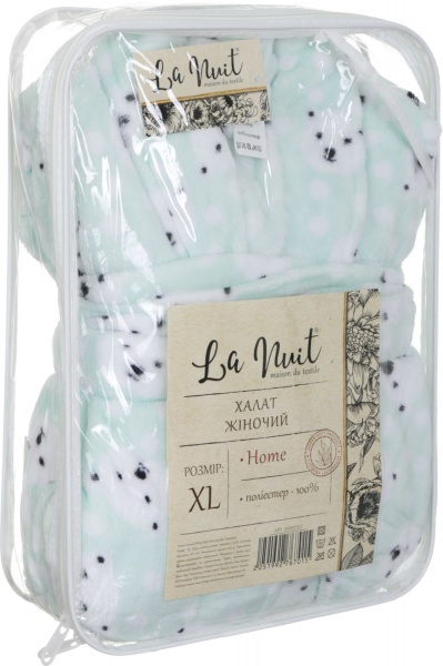 Халат женский La Nuit Мишки р. XL мятный 
