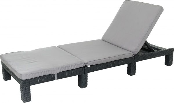 Шезлонг розкладний Curver Daytona антрацит 64,5x195 см 