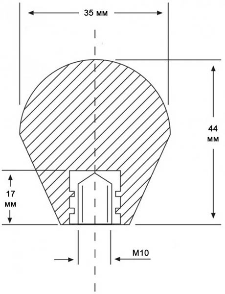 Гайка ручка D 35 мм М10 1 шт капля