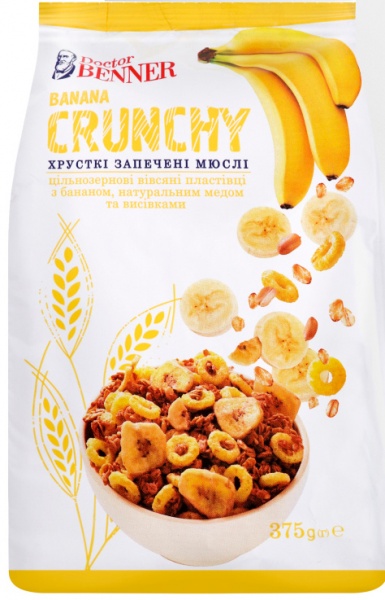 Кранчи Dr. Benner Банановые 375 г 