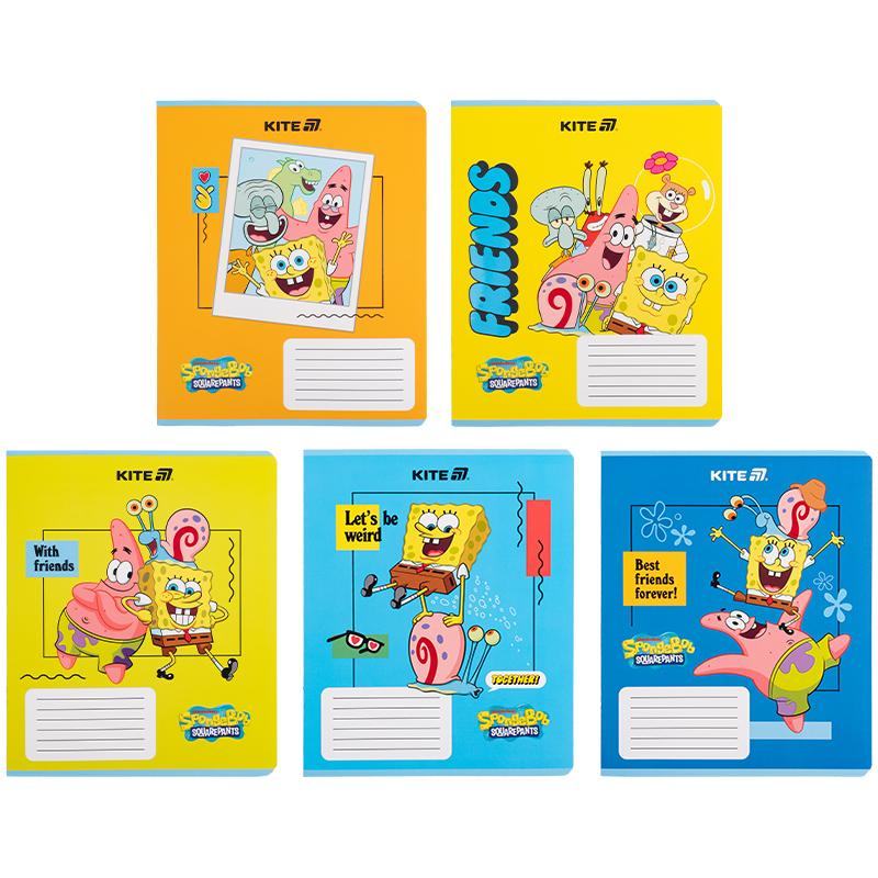 Тетрадь школьная 12 лист. клетка Sponge Bob KITE