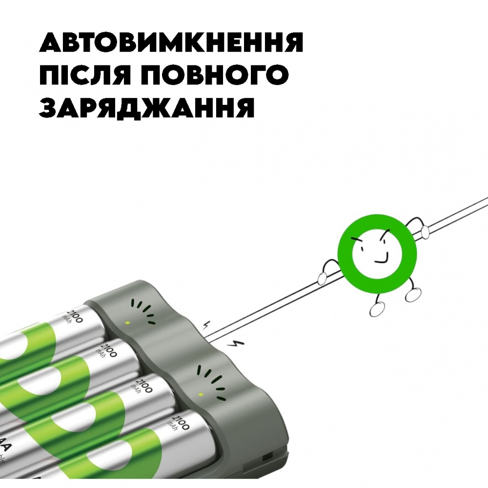 Зарядное устройство GP Recyko B441 USB + 4 аккумуляторные батареи АА 2100 мАг