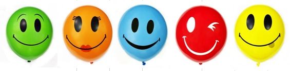 Набор воздушных шариков Ві та Ві Смайлики 30 см разноцветный 5 шт.