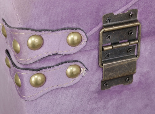 Сундук-пуф Велюр лавандовый 57х30х29 см 