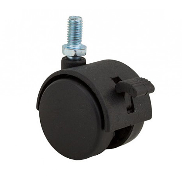 Ролик мебельный с штифтом и тормозом d40 мм