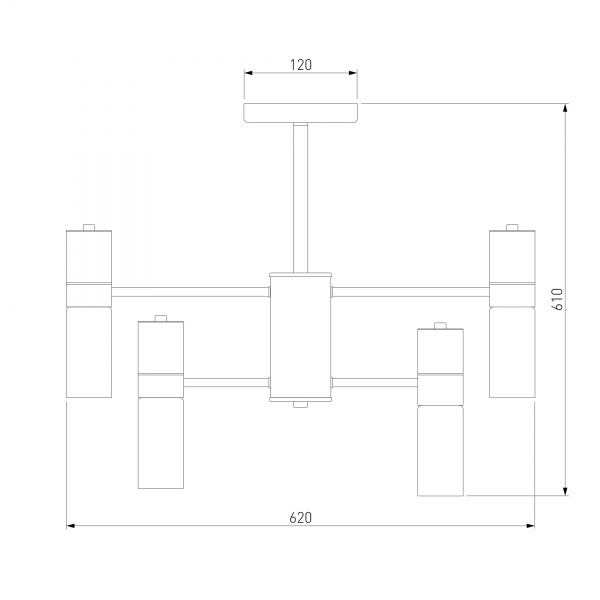 Люстра стельова Strotskis Tesoro 6x40 Вт E14 чорний 70125/6 (чорний) 