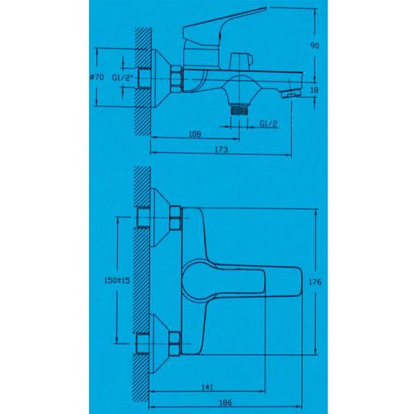 Смеситель для ванны Water House Eco HB6437145C