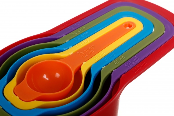 Набор мерных ложек пластик цветные 6 шт