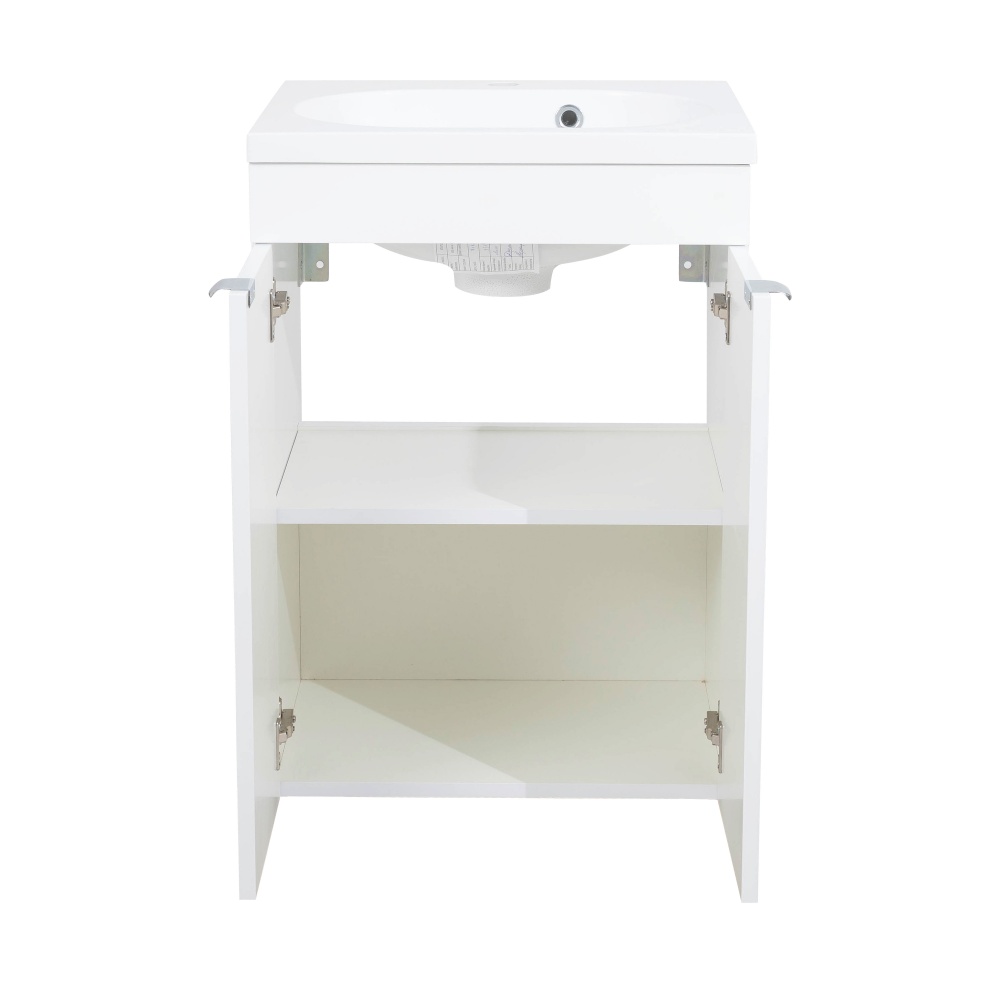 Тумба RIO (білий мат) з умивальником Status 50 см