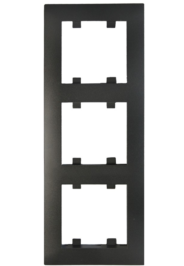 Рамка тримісна Makel Rizz вертикальна чорний матовий 88054708