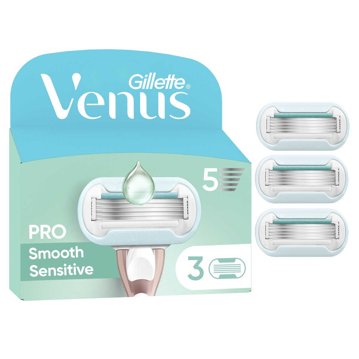 Змінний картридж Gillette Venus Pro Smooth Sensitive 3 шт. — фото 1