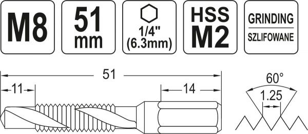 Мітчик комбінованний YATO YT-44845