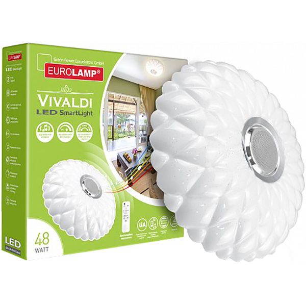 Світильник світлодіодний Eurolamp Smart Light Vivaldi музичний із пультом ДК 48 Вт білий 3000-6000 К 