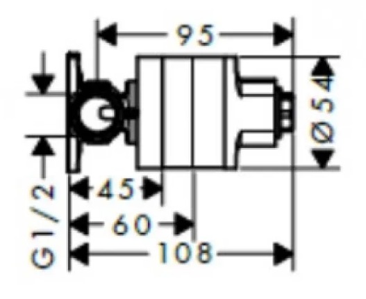 Скрытая часть смесителя Hansgrohe гигиенического 29235180