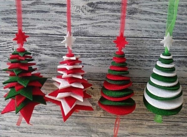 Підвіска Діамантові ручки Ялинка Зірка 3D червоно-зелена 20 см 125136