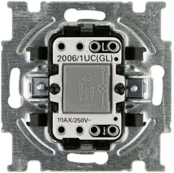 Выключатель одноклавишный ABB Basic 55 с подсветкой 10 А 230В IP20 кремовый 2006/1 UCGL-92-507