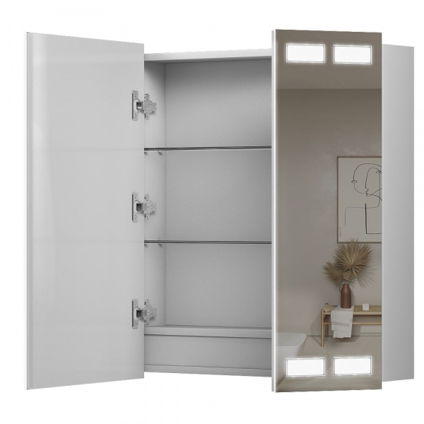 Зеркальный шкаф Aquarius Siena с LED-подсветкой 70 белый 