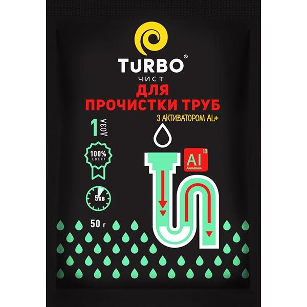 Гранулы для чистки труб TURBOчист с алюминиевым активатором 50 г