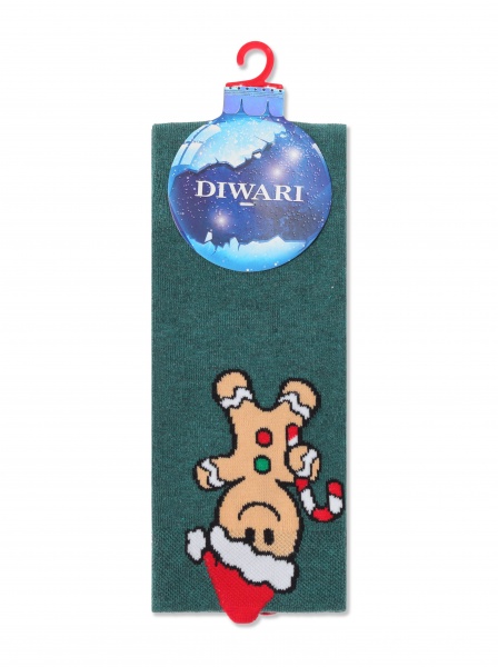 Шкарпетки чоловічі DiWaRi DW NEW YEAR 21С р.27-29 темно-бірюзовий