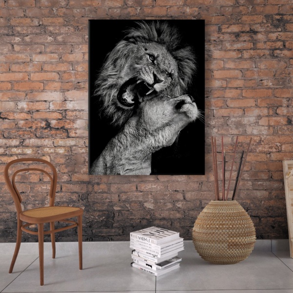 Постер Family of Lions 50x65 см Brushme 