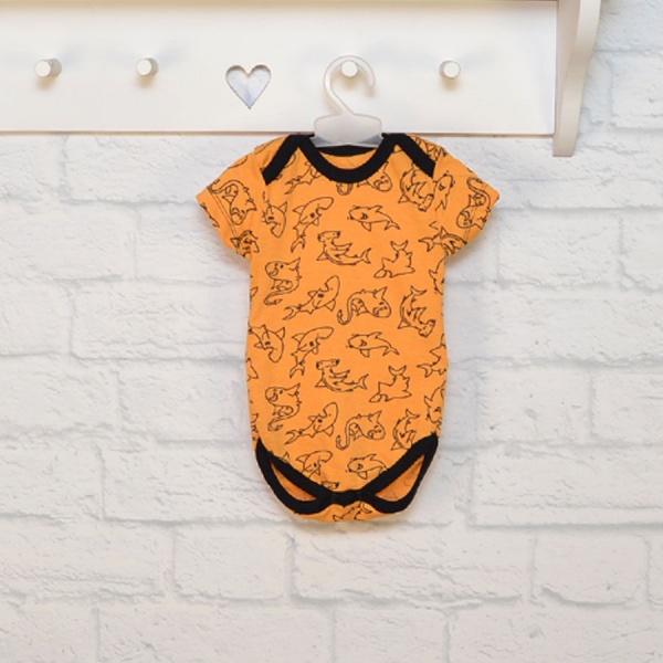 Боди детское унисекс Blanka Акулы р.86 желтый 12669 