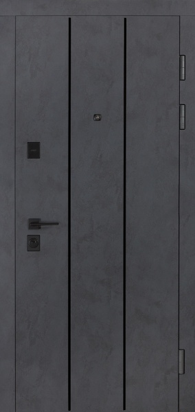 Дверь входная Булат Ультра (квадро) 535 бетон антрацит / бетон снежный 2050x850 мм левая