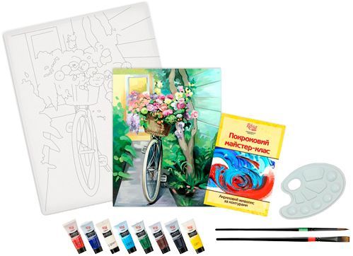 Розмальовка за контурами Велосипед Rosa Start 