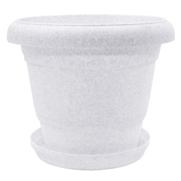 Горщик пластиковий Алеана Лілія круглий 1л білий флок (112037) 