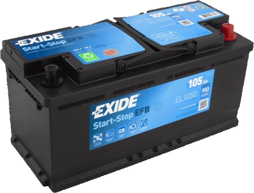 Аккумулятор автомобильный EXIDE 105Ah 950A «+» справа (EL1050)