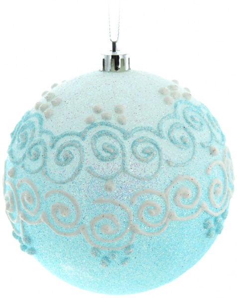 Шар новогодний Магия 80 мм голубой 5523