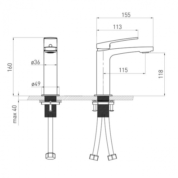 Смеситель для умывальника VOLLE Cante 1512.011101