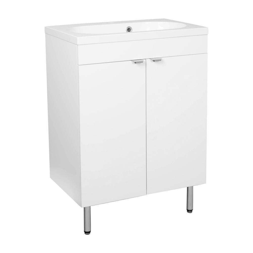 Тумба RIO (білий мат) з умивальником Status 60 см