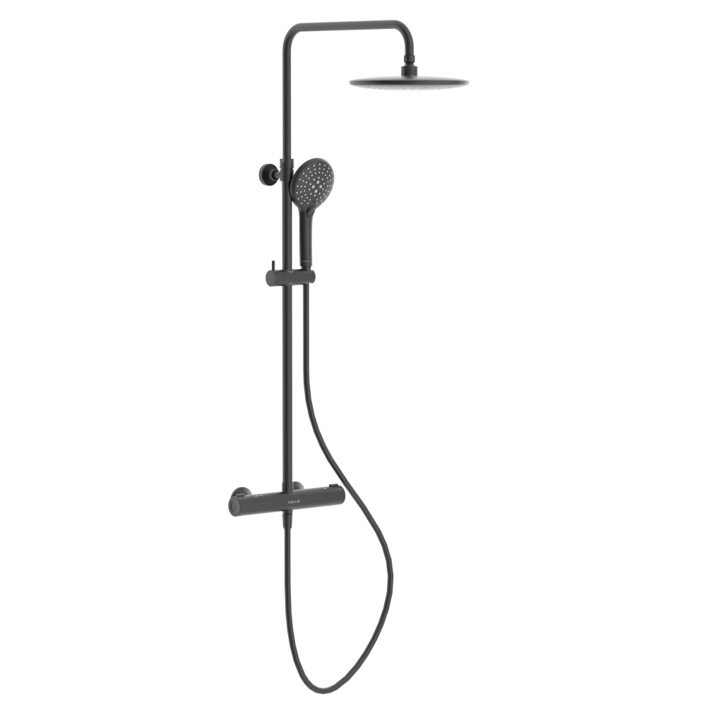 Душевая система VOLLE SISTEMA D (R, термостат для душа, душ d250 мм, лейка 3 режима, шланг 1500 мм PVC), de