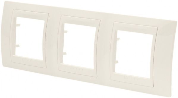 Рамка трехместная Schneider Electric Unica Plus Ivory горизонтальная кремовый MGU6.006.25