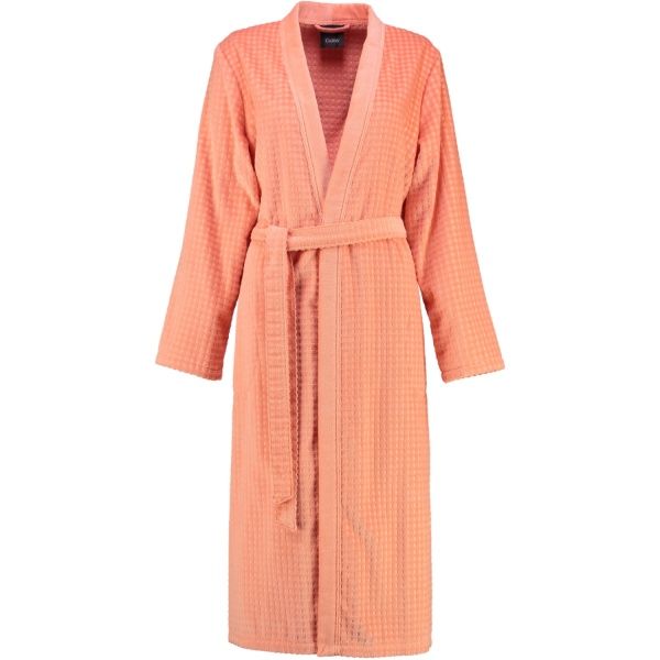 Халат велюровий Cawo Checked р. 42 персиковий 