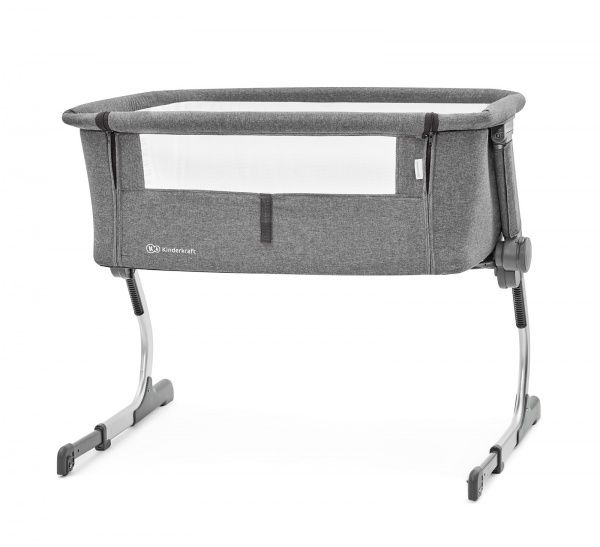 Кровать детская Kinderkraft приставная Uno Grey KKLUNOGRY00000