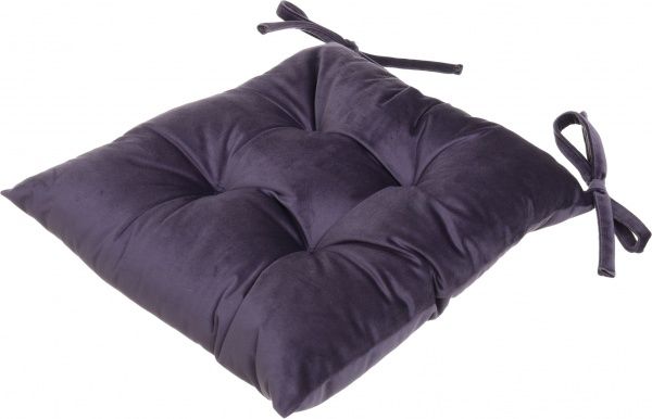 Подушка на стул Сидушка Велюр 40х40 см темно-серый La Nuit