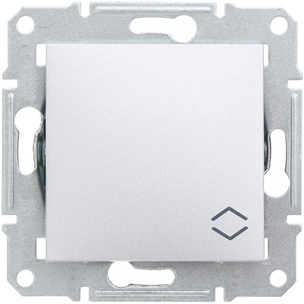 Переключатель проходной одноклавишный Schneider Electric Asfora 10 А 220В IP20 алюминий EPH0400161