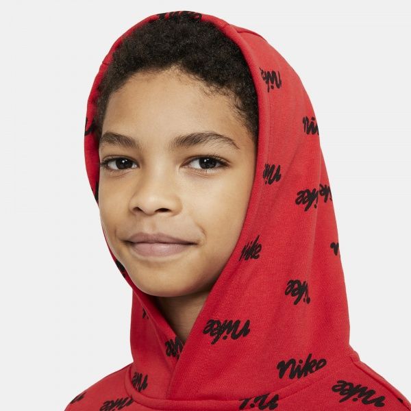 Джемпер Nike B NSW SCRIPT AOP PO DB3257-657 р. M червоно-чорний