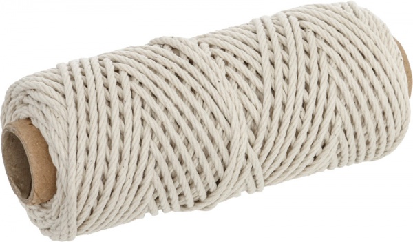 Шнур Радосвіт хлопчатобумажный фитиль 2,8 мм 50 м белый 0,15 кг