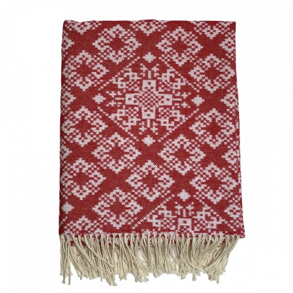 Плед Код Незламної Нації 140x200 см червоний із білим SoundSleep 