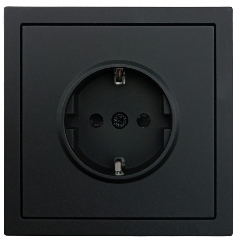 Механізм розетки побутова із заземленням HausMark Juna IP20 чорний