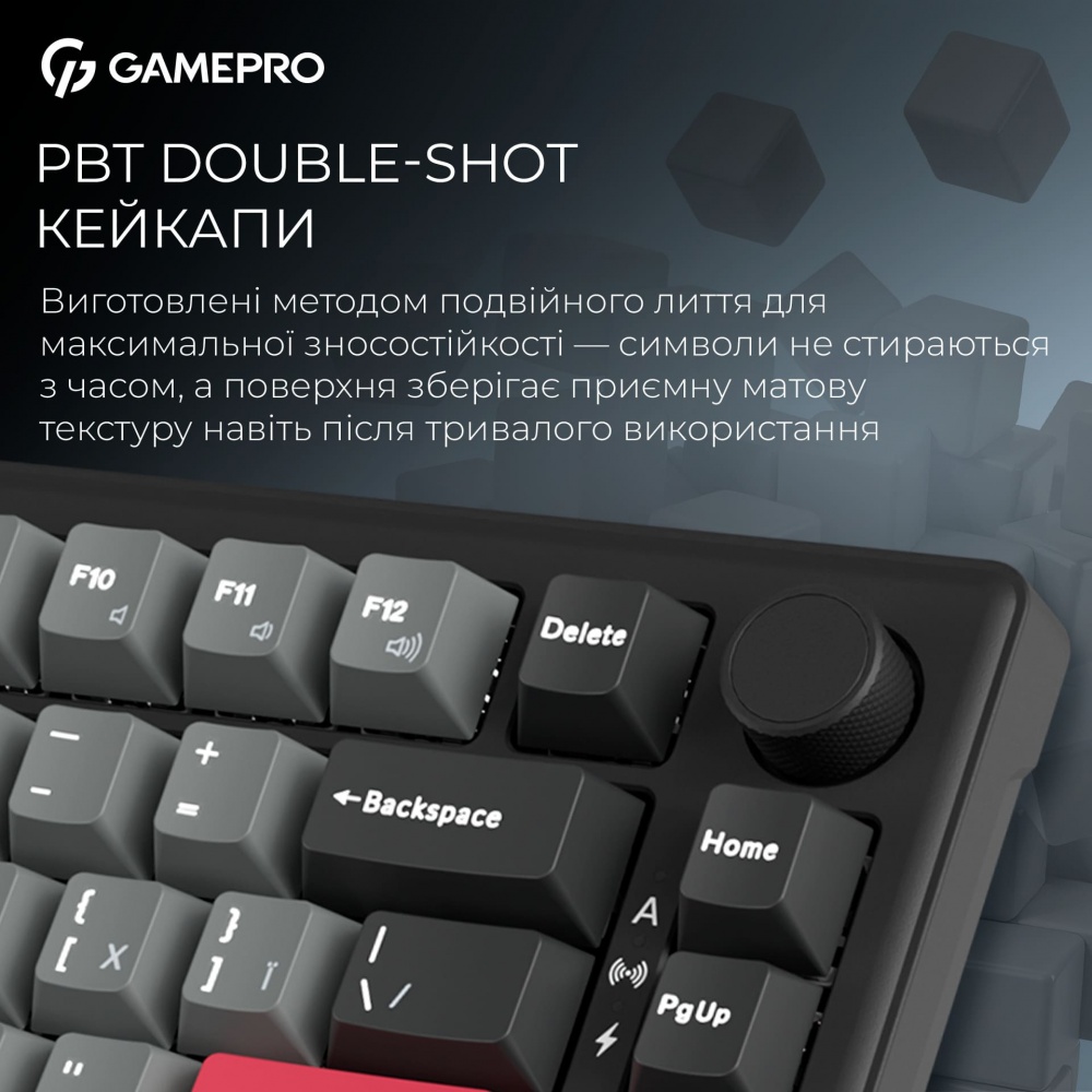 Клавиатура игровая GamePro (MK266BK) Asgard Yord Keychron Super Red Switch Wireless/Bluetooth/USB Black black