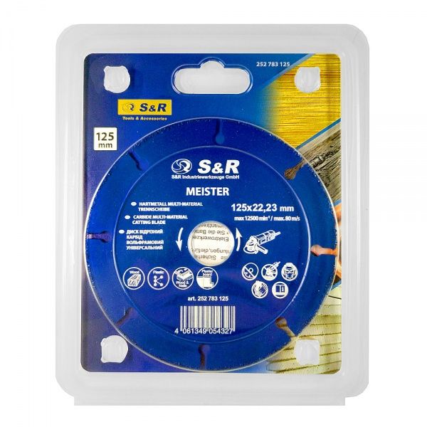 Диск алмазний відрізний S&R 125x22,2 універсальний 252783125