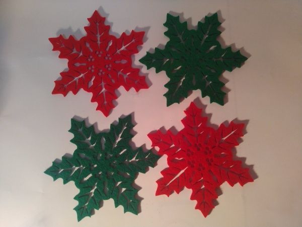 Декоративное изделие Пуансеттия 13 см 4 шт. 125148 Діамантові ручки