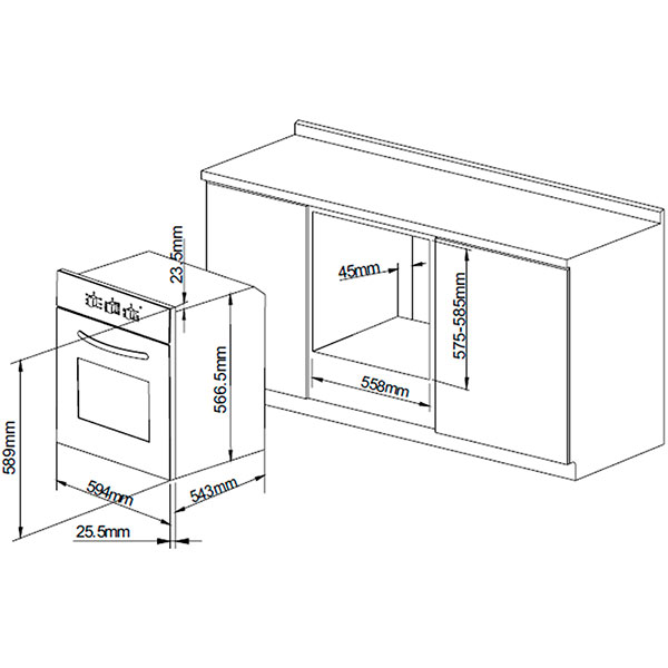 Духова шафа Pyramida F 80 EPL GBL