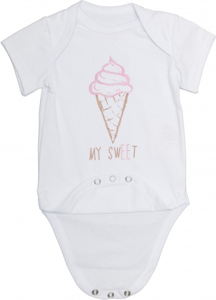 Боди для девочки Модний Карапуз р.62 бело-розовый 303-00023-6 