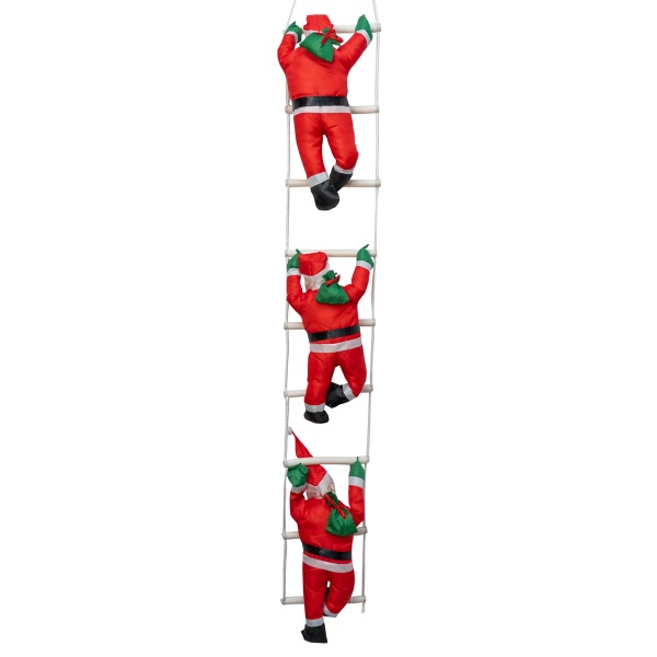 Декорация настенная Три Деда Мороза на лестнице 810153 