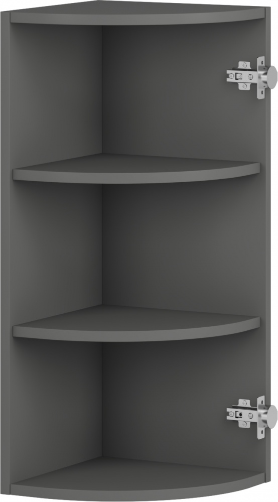 Шкаф верхний Грейд Оптимум радиусная 302x720x297 мм серый графит