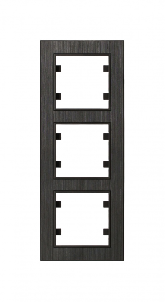Рамка тримісна Makel Karea Line вертикальна димчастий 86280708